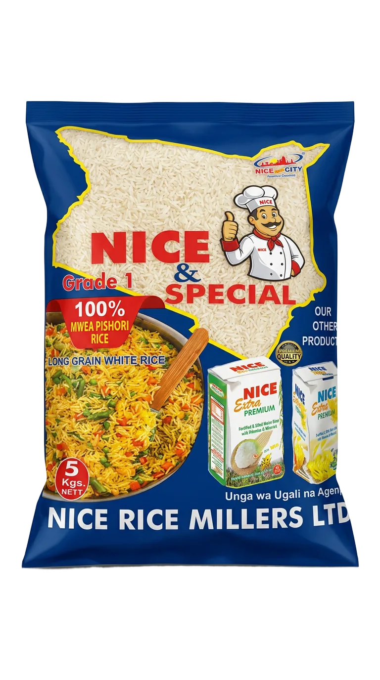 Nice Pure Pishori pack — premium Kenyan flour and rice from Nice Extra Premium